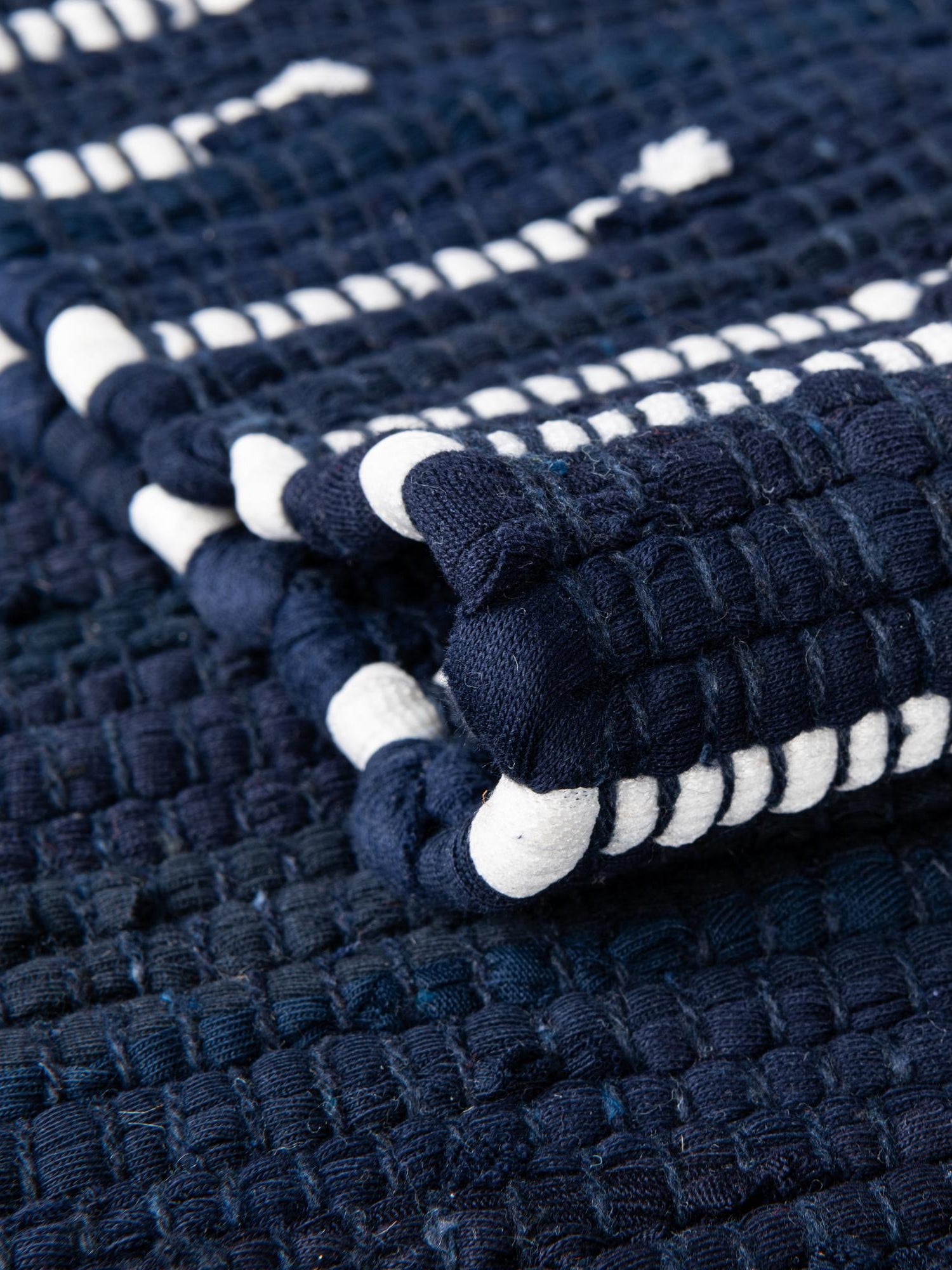 Navy Blue 1' 2 x 6' 1 Chindi Cotton Table Runner Area Rug Decorative Dining Room Kitchen All Natural Material Table Cover Interior Design Home Decor Carpet Mat for Sale at Rug Engine