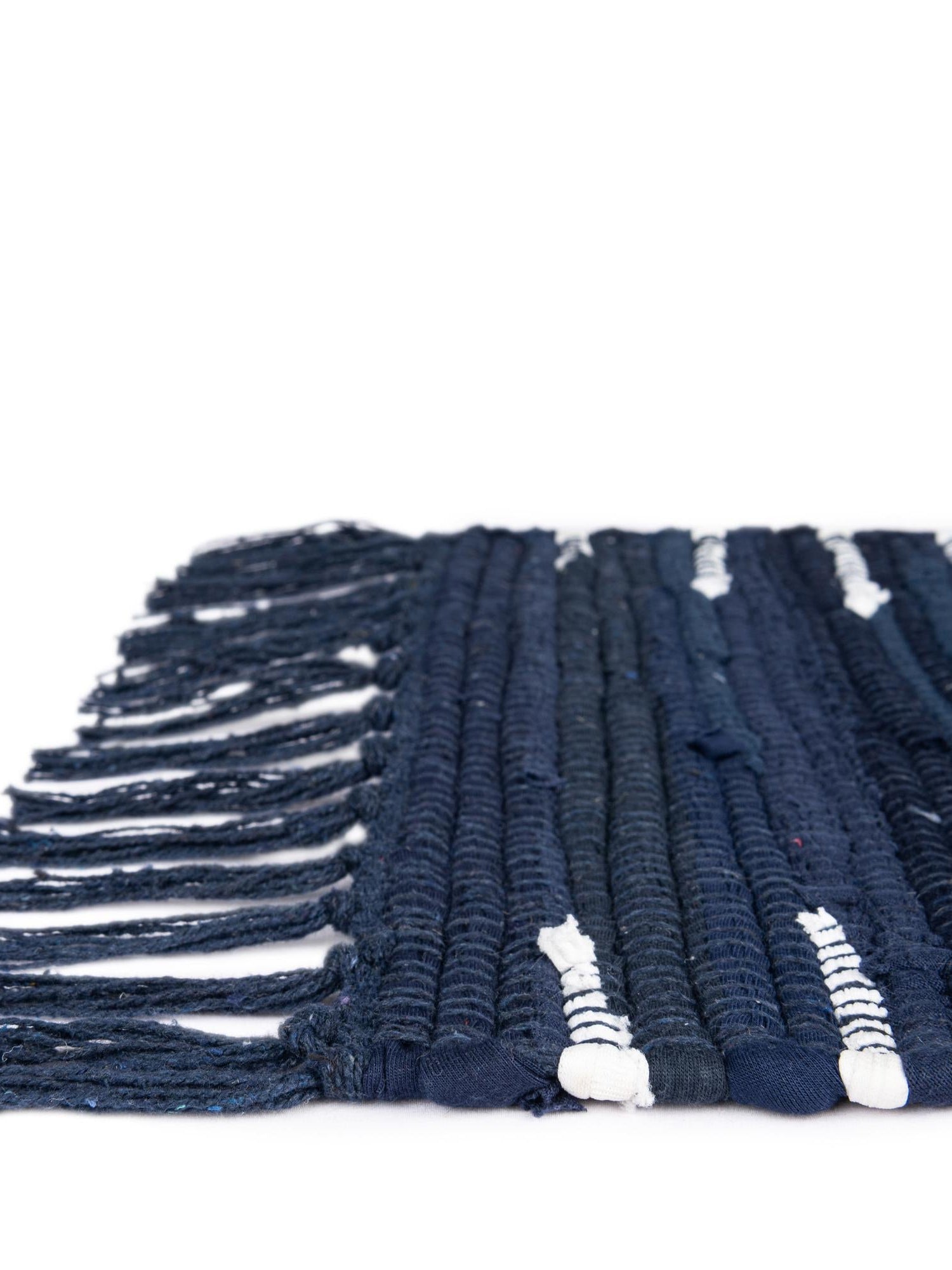 Navy Blue 1' 2 x 4' 1 Chindi Cotton Table Runner Area Rug Decorative Dining Room Kitchen All Natural Material Table Cover Interior Design Home Decor Carpet Mat for Sale at Rug Engine
