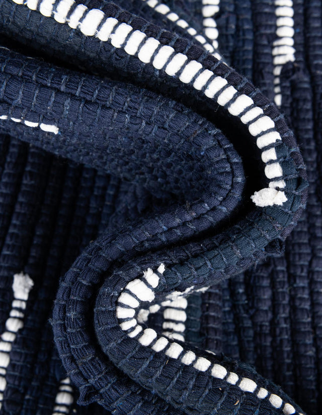 Navy Blue 1' 2 x 4' 1 Chindi Cotton Table Runner