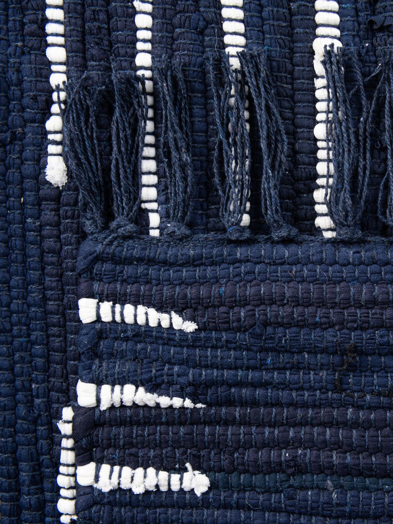 Navy Blue 1' 2 x 5' 1 Chindi Cotton Table Runner Area Rug Decorative Dining Room Kitchen All Natural Material Table Cover Interior Design Home Decor Carpet Mat for Sale at Rug Engine