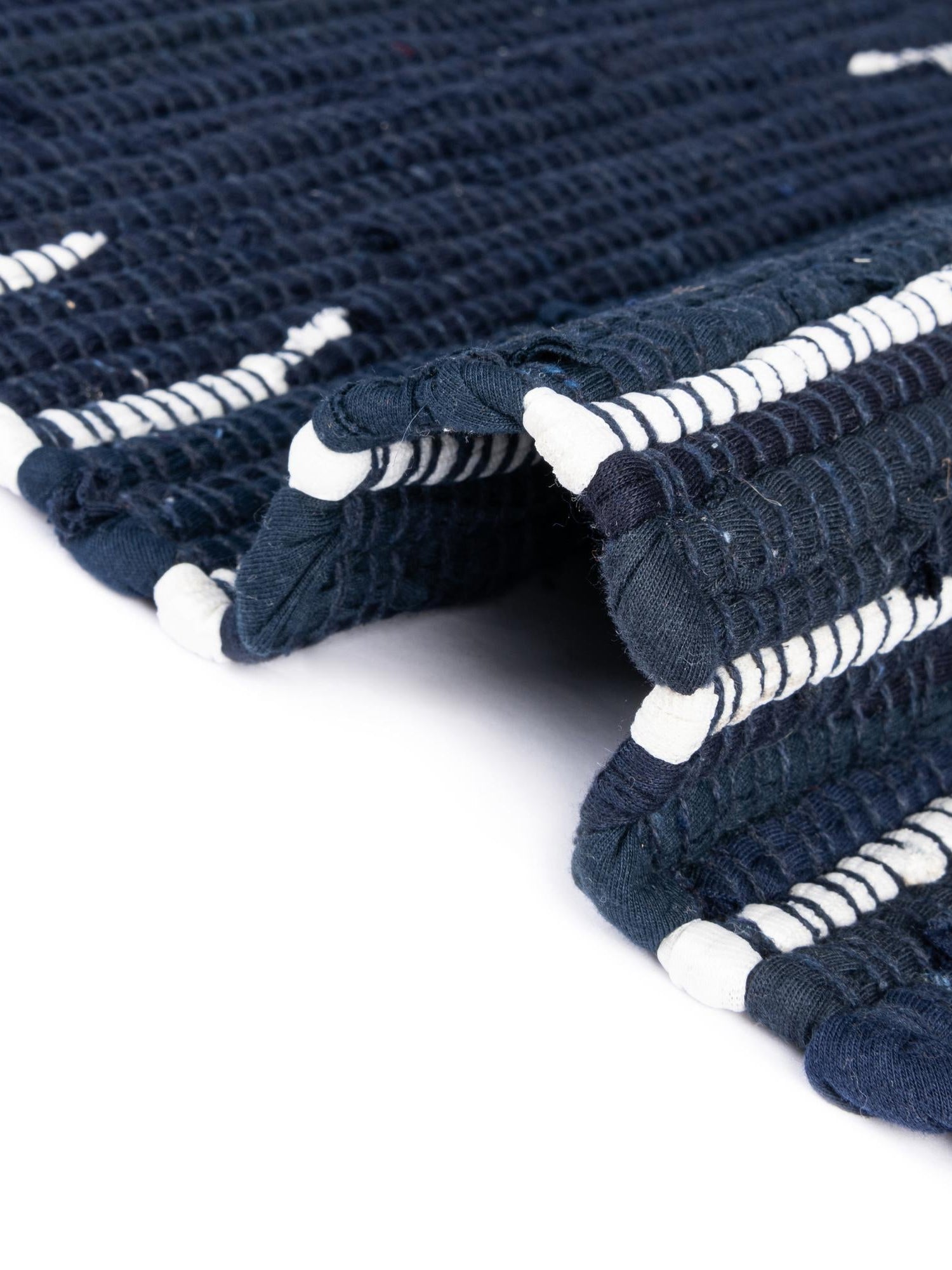 Navy Blue 1' 2 x 4' 1 Chindi Cotton Table Runner Area Rug Decorative Dining Room Kitchen All Natural Material Table Cover Interior Design Home Decor Carpet Mat for Sale at Rug Engine