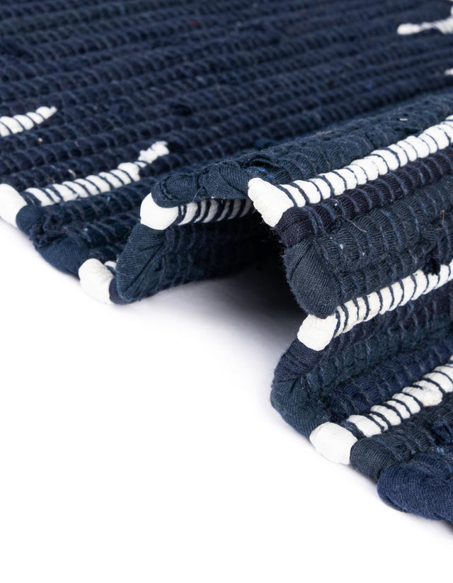 Navy Blue 1' 2 x 4' 1 Chindi Cotton Table Runner