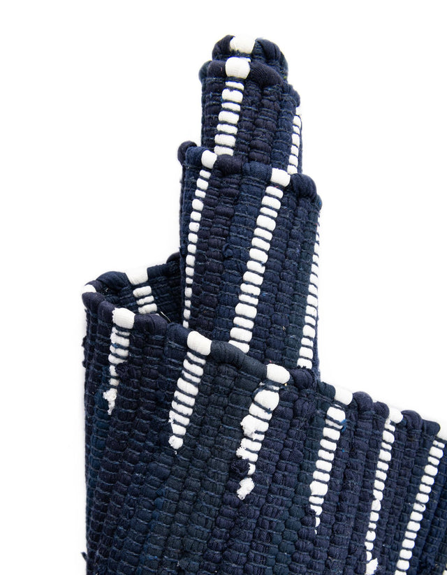 Navy Blue 1' 2 x 4' 1 Chindi Cotton Table Runner