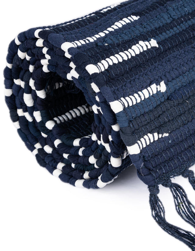 Navy Blue 1' 2 x 4' 1 Chindi Cotton Table Runner