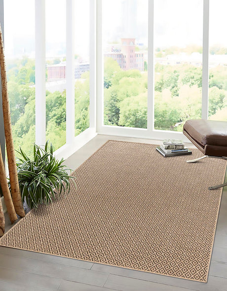 Natural and Brown 9' 2 x 12' Dunes Rectangle Area Rug 100% Polypropylene With Cotton Backing Carpet for Living, Dining, Office, Dorms, Bedrooms for Sale at Rug Engine