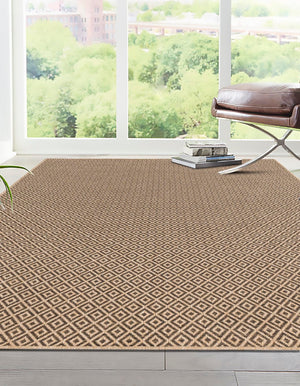 Natural and Brown 4' 3 x 6' 1 Dunes Rectangle Area Rug 100% Polypropylene With Cotton Backing Carpet for Living, Dining, Office, Dorms, Bedrooms for Sale at Rug Engine