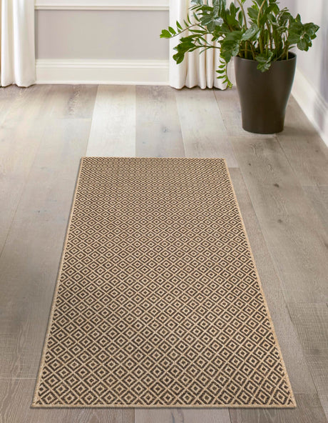 Natural and Brown 2' 9 x 8' Dunes Runner Area Rug 100% Polypropylene With Cotton Backing Carpet for Living, Dining, Office, Dorms, Bedrooms for Sale at Rug Engine
