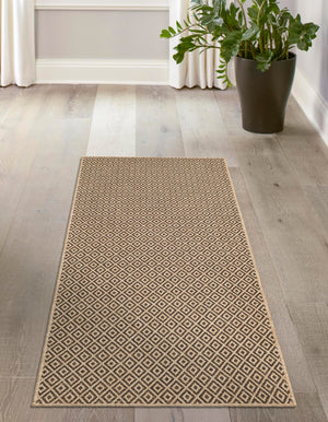 Natural and Brown 2' x 5' 3 Dunes Runner Area Rug 100% Polypropylene With Cotton Backing Carpet for Living, Dining, Office, Dorms, Bedrooms for Sale at Rug Engine