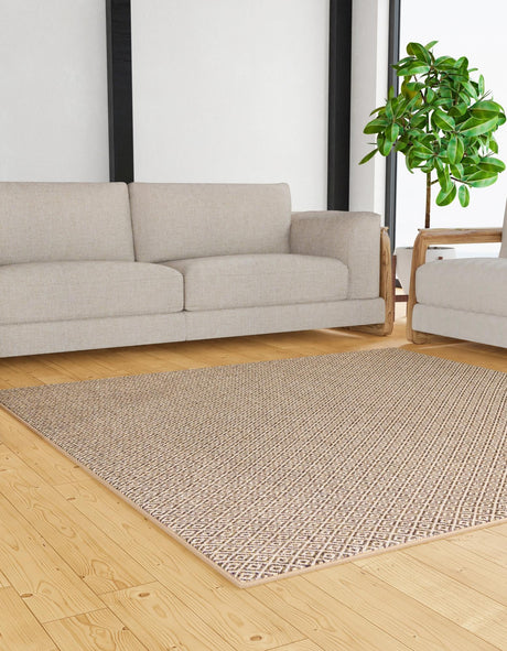 Natural and Brown 12' x 12' Dunes Square Area Rug 100% Polypropylene With Cotton Backing Carpet for Living, Dining, Office, Dorms, Bedrooms for Sale at Rug Engine