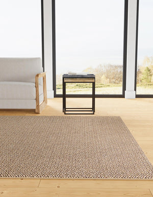 Natural and Brown 12' x 12' Dunes Square Area Rug 100% Polypropylene With Cotton Backing Carpet for Living, Dining, Office, Dorms, Bedrooms for Sale at Rug Engine