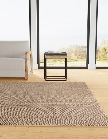 Natural and Brown 12' x 12' Dunes Square Area Rug 100% Polypropylene With Cotton Backing Carpet for Living, Dining, Office, Dorms, Bedrooms for Sale at Rug Engine
