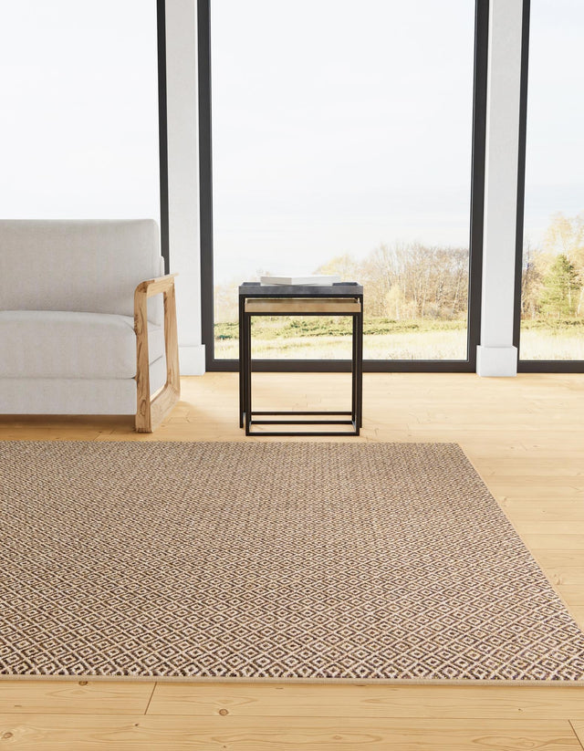 Natural and Brown 12' x 12' Dunes Square Area Rug 100% Polypropylene With Cotton Backing Carpet for Living, Dining, Office, Dorms, Bedrooms for Sale at Rug Engine