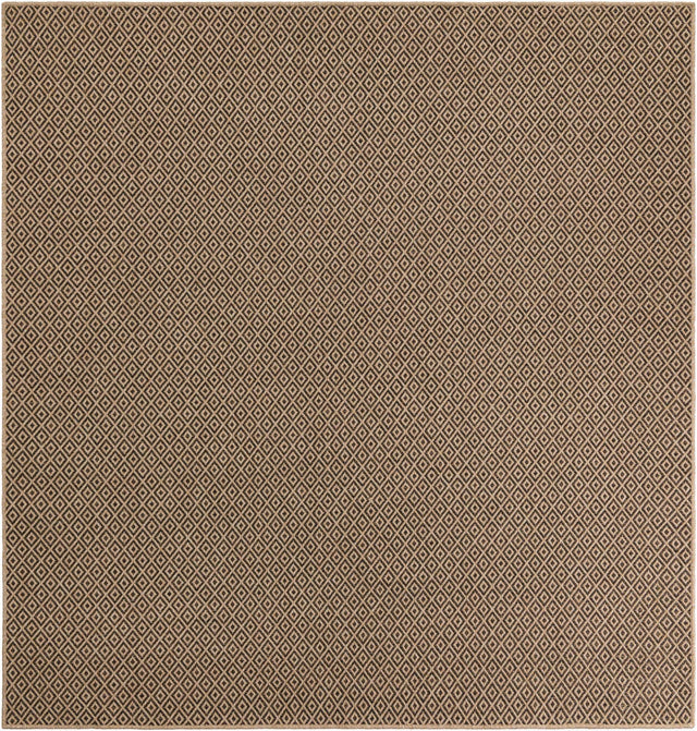 Natural and Brown 8' x 8' Dunes Square Area Rug 100% Polypropylene With Cotton Backing Carpet for Living, Dining, Office, Dorms, Bedrooms for Sale at Rug Engine