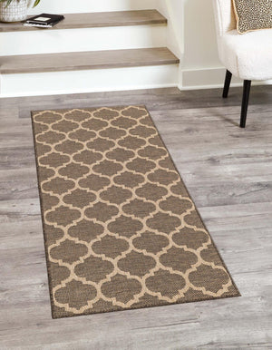 Brown 2' 9 x 12' Dunes Runner Area Rug 100% Polypropylene With Cotton Backing Carpet for Living, Dining, Office, Dorms, Bedrooms for Sale at Rug Engine