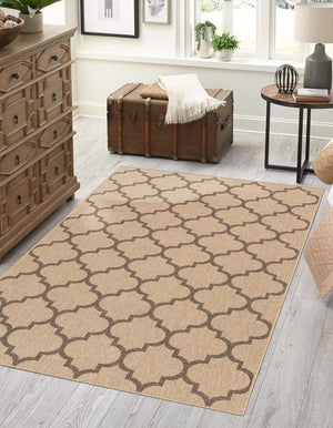 Natural 5' 5 x 8' Dunes Rectangle Area Rug 100% Polypropylene With Cotton Backing Carpet for Living, Dining, Office, Dorms, Bedrooms for Sale at Rug Engine