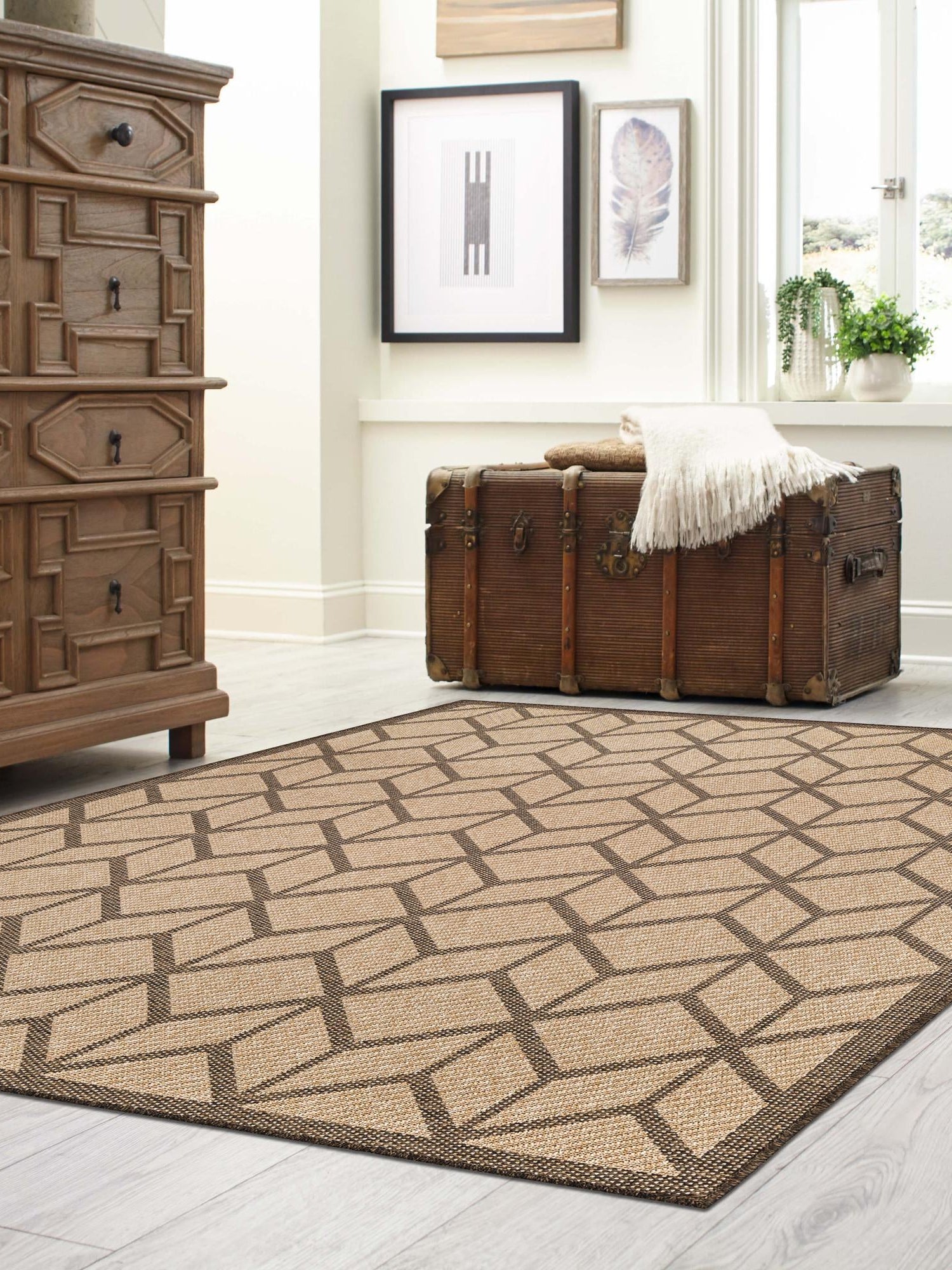 Natural 6' 3 x 9' Dunes Rectangle Area Rug 100% Polypropylene With Cotton Backing Carpet for Living, Dining, Office, Dorms, Bedrooms for Sale at Rug Engine