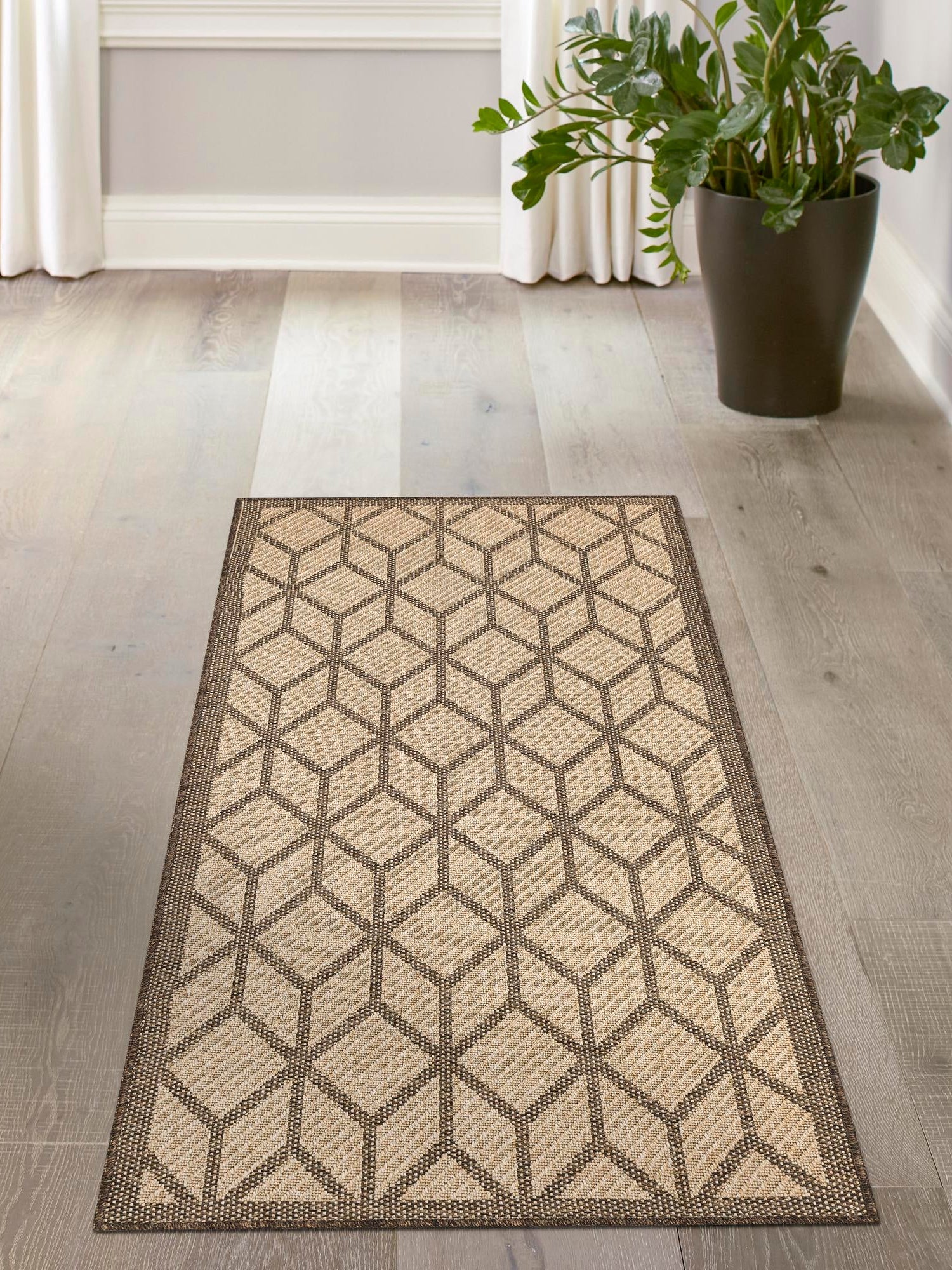 Natural 2' x 5' 3 Dunes Runner Area Rug 100% Polypropylene With Cotton Backing Carpet for Living, Dining, Office, Dorms, Bedrooms for Sale at Rug Engine