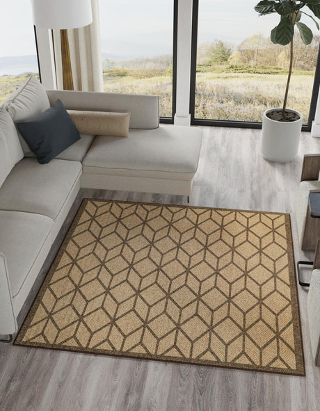 Natural 12' x 12' Dunes Square Area Rug 100% Polypropylene With Cotton Backing Carpet for Living, Dining, Office, Dorms, Bedrooms for Sale at Rug Engine