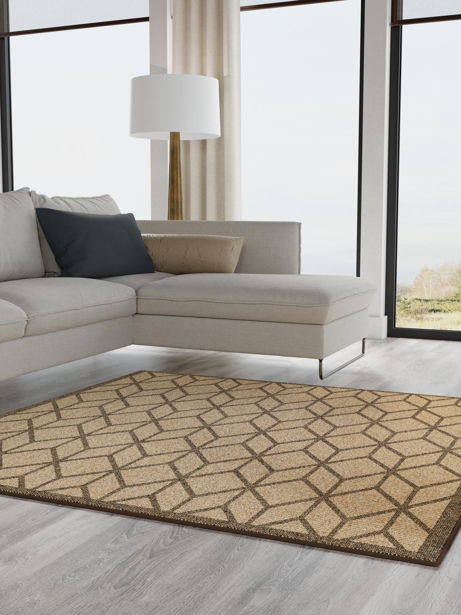 Mustard Yellow 8' x 8' Dunes Square Area Rug 100% Polypropylene With Cotton Backing Carpet for Living, Dining, Office, Dorms, Bedrooms for Sale at Rug Engine