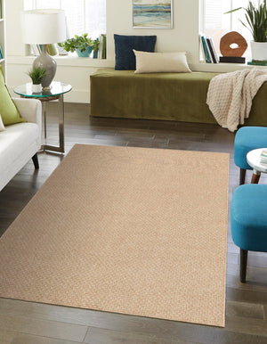 Natural 7' 1 x 10' Dunes Rectangle Area Rug 100% Polypropylene With Cotton Backing Carpet for Living, Dining, Office, Dorms, Bedrooms for Sale at Rug Engine