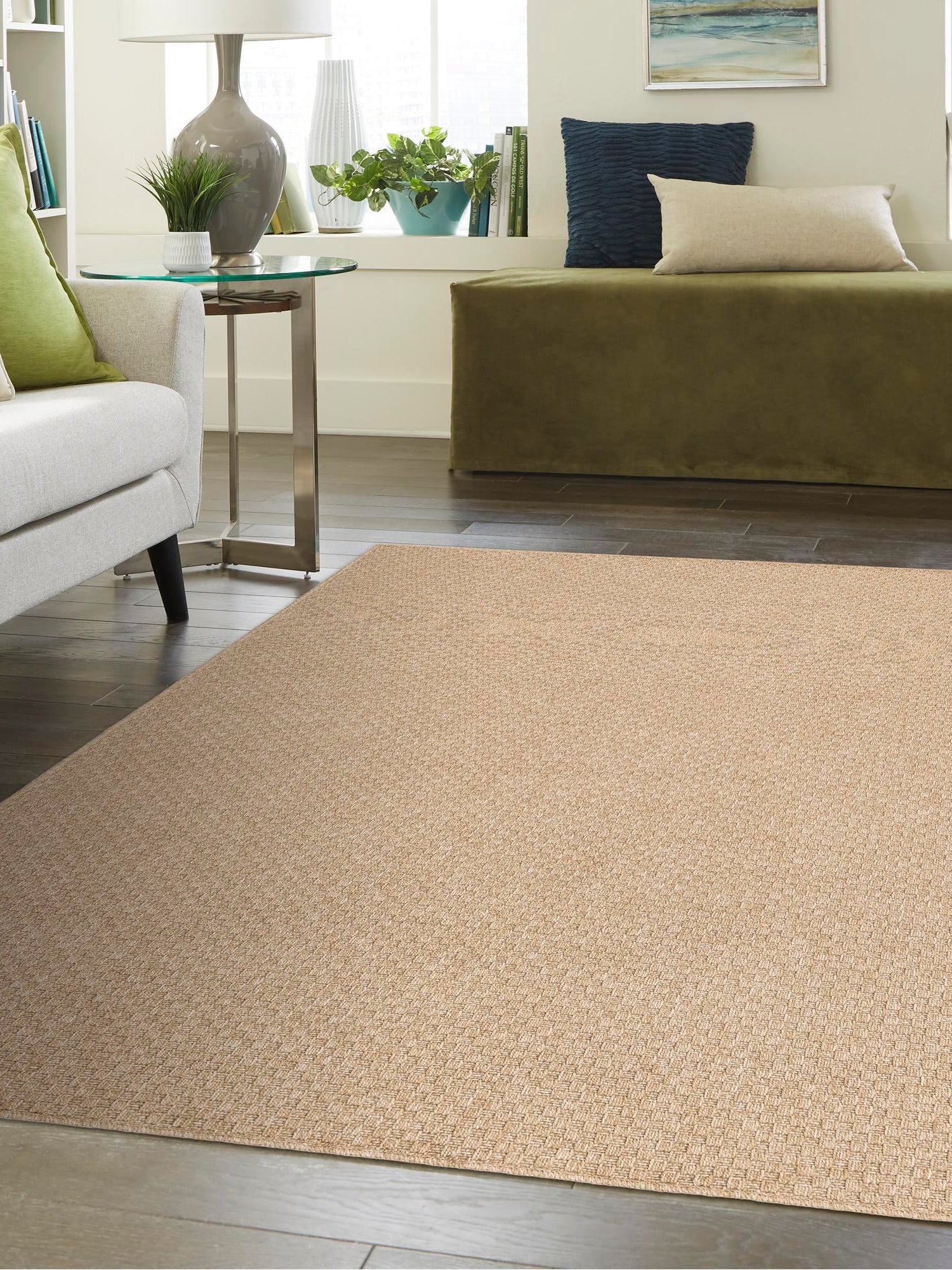 Natural 9' x 12' Dunes Rectangle Area Rug 100% Polypropylene With Cotton Backing Carpet for Living, Dining, Office, Dorms, Bedrooms for Sale at Rug Engine