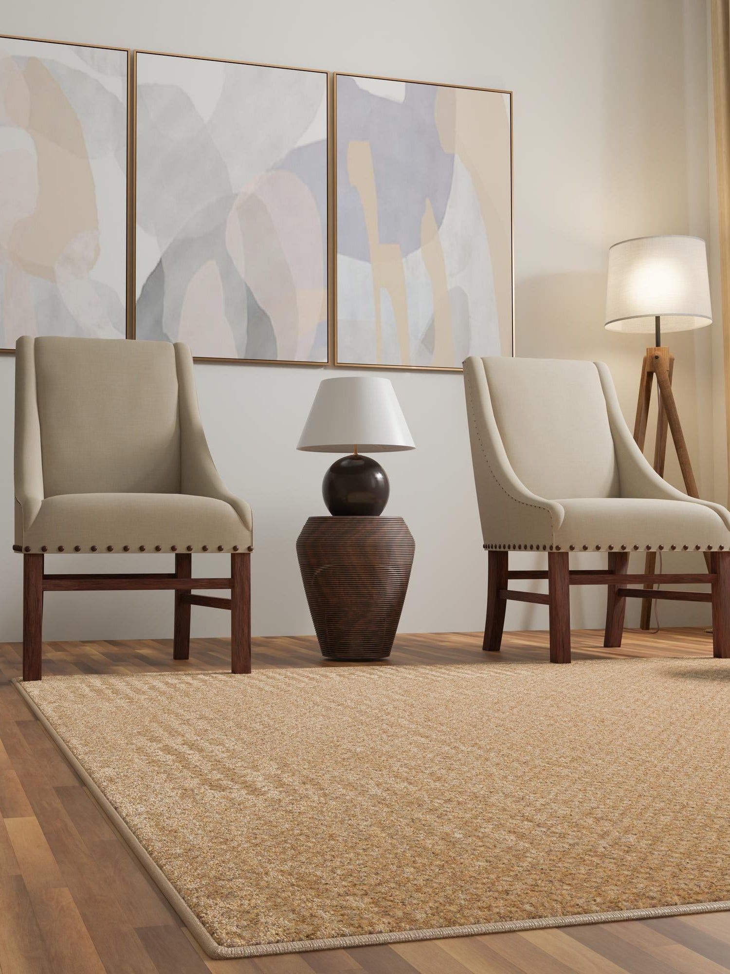 Natural 13' 1 x 13' 1 Dunes Square Area Rug 100% Polypropylene With Cotton Backing Carpet for Living, Dining, Office, Dorms, Bedrooms for Sale at Rug Engine