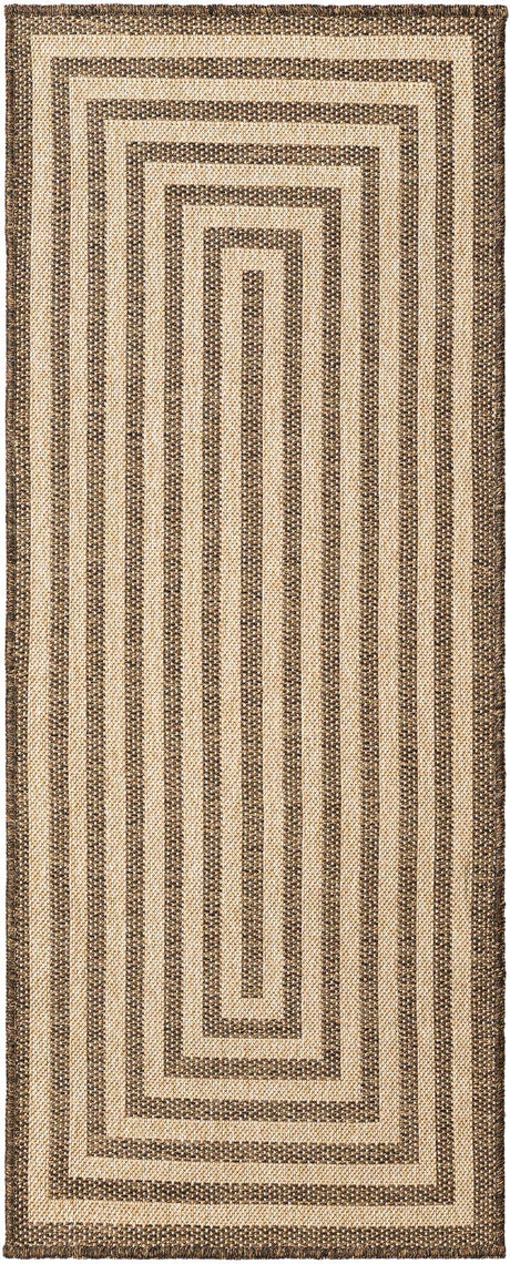 Natural and Brown 2' x 5' 3 Dunes Runner Area Rug 100% Polypropylene With Cotton Backing Carpet for Living, Dining, Office, Dorms, Bedrooms for Sale at Rug Engine
