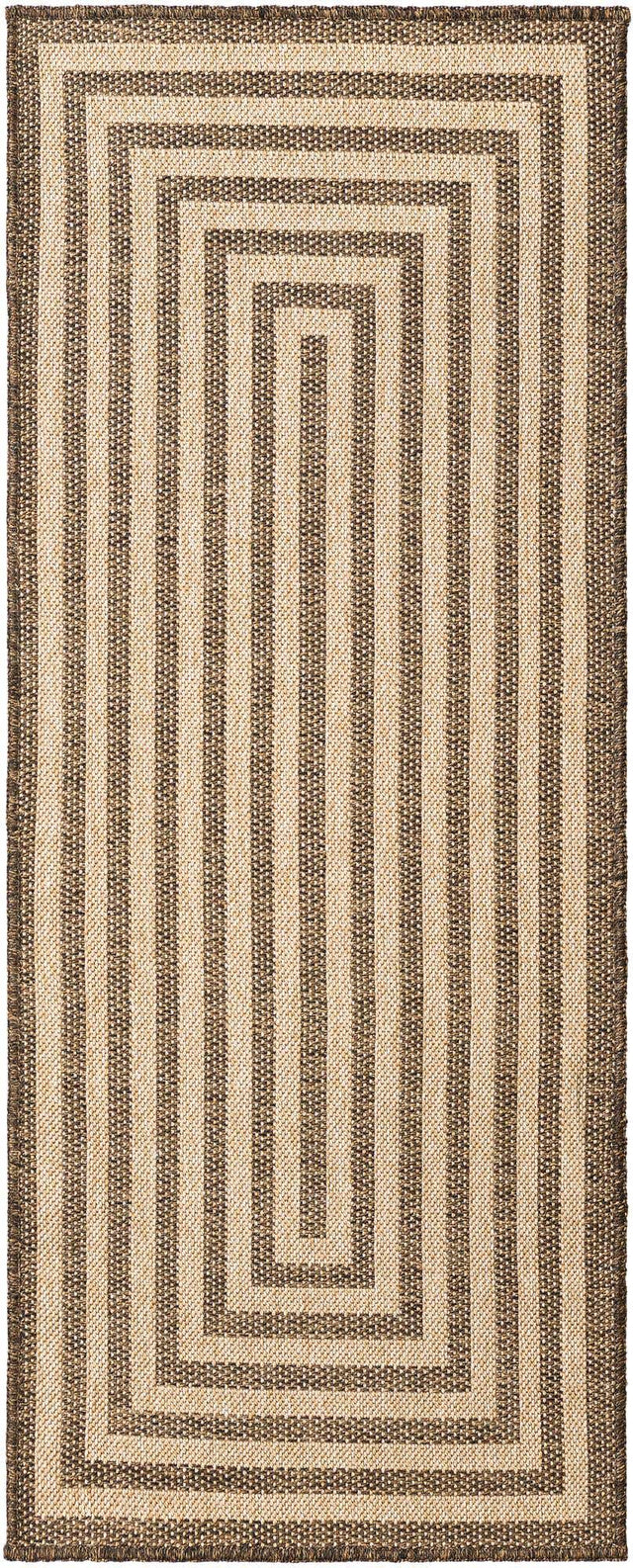Natural and Brown 2' x 5' 3 Dunes Runner Area Rug 100% Polypropylene With Cotton Backing Carpet for Living, Dining, Office, Dorms, Bedrooms for Sale at Rug Engine
