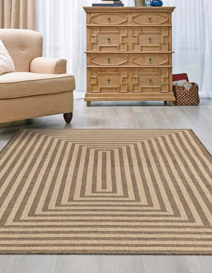 Natural and Brown 4' 1 x 6' 1 Dunes Rectangle Area Rug 100% Polypropylene With Cotton Backing Carpet for Living, Dining, Office, Dorms, Bedrooms for Sale at Rug Engine