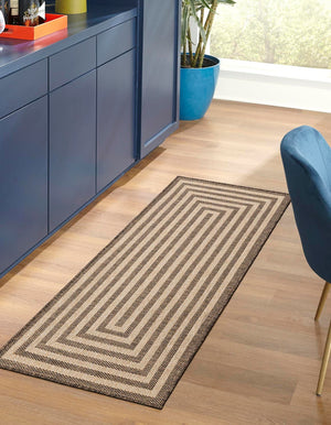 Natural and Brown 2' 7 x 6' 1 Dunes Runner Area Rug 100% Polypropylene With Cotton Backing Carpet for Living, Dining, Office, Dorms, Bedrooms for Sale at Rug Engine