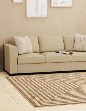Natural and Brown 8' x 8' Dunes Square Area Rug 100% Polypropylene With Cotton Backing Carpet for Living, Dining, Office, Dorms, Bedrooms for Sale at Rug Engine