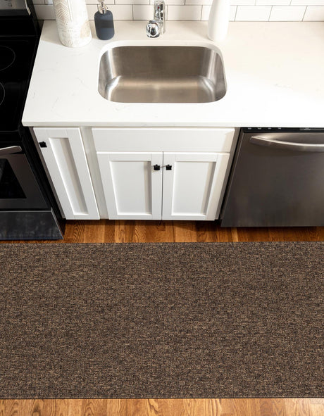 Brown 2' 9 x 12' Dunes Runner Area Rug 100% Polypropylene With Cotton Backing Carpet for Living, Dining, Office, Dorms, Bedrooms for Sale at Rug Engine