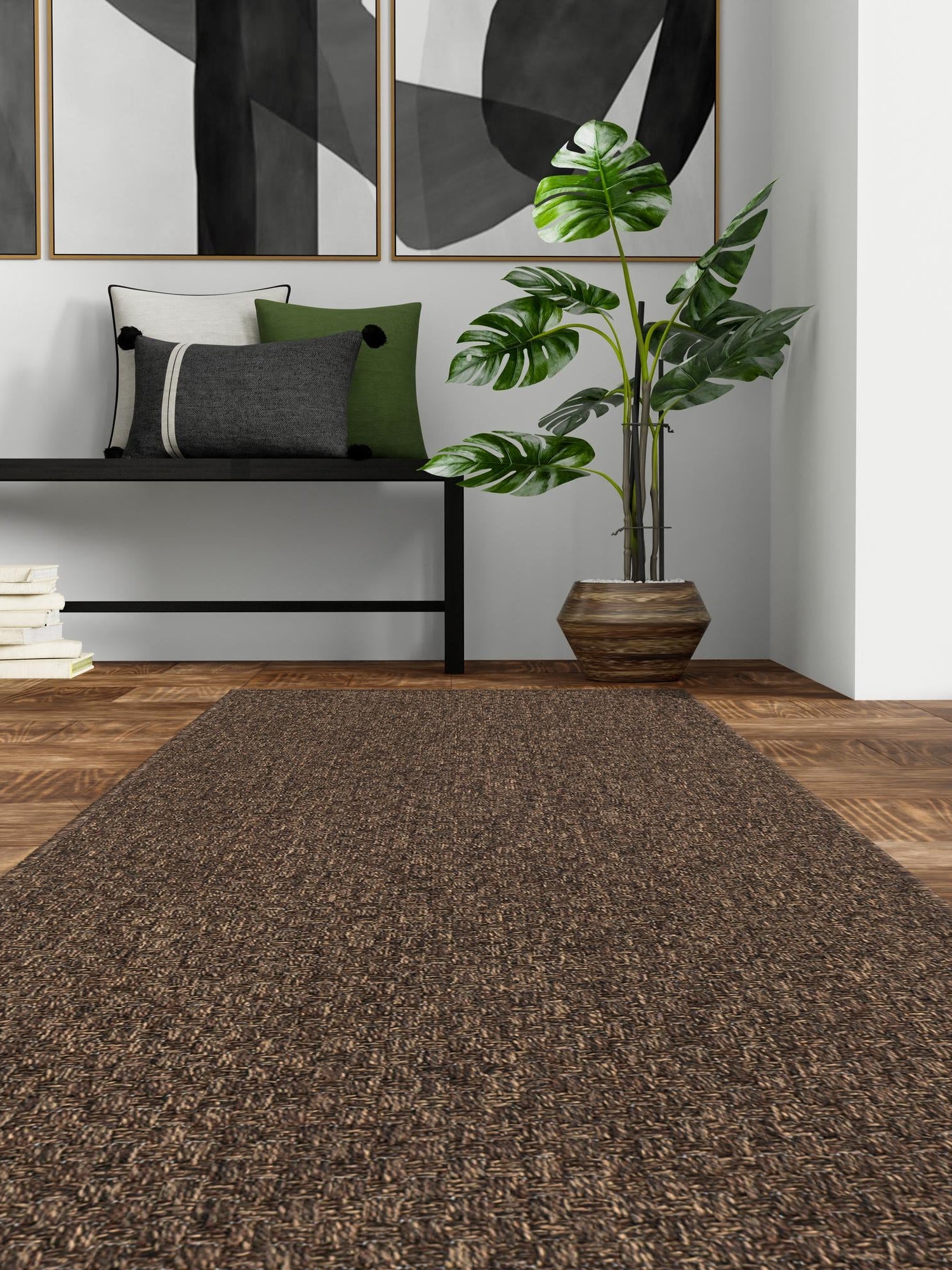 Brown 2' 2 x 5' 3 Dunes Runner Area Rug 100% Polypropylene With Cotton Backing Carpet for Living, Dining, Office, Dorms, Bedrooms for Sale at Rug Engine