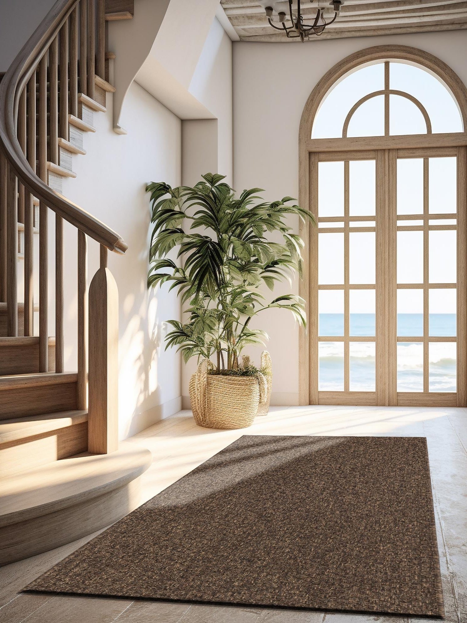 Brown 2' 2 x 5' 3 Dunes Runner Area Rug 100% Polypropylene With Cotton Backing Carpet for Living, Dining, Office, Dorms, Bedrooms for Sale at Rug Engine