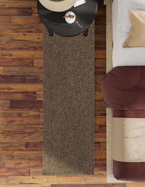 Brown 2' 9 x 12' Dunes Runner Area Rug 100% Polypropylene With Cotton Backing Carpet for Living, Dining, Office, Dorms, Bedrooms for Sale at Rug Engine