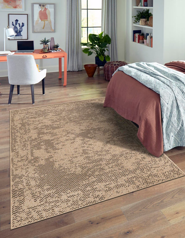 Natural 9' 2 x 12' Dunes Rectangle Area Rug 100% Polypropylene With Cotton Backing Carpet for Living, Dining, Office, Dorms, Bedrooms for Sale at Rug Engine