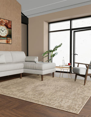 Natural 12' x 12' Dunes Square Area Rug 100% Polypropylene With Cotton Backing Carpet for Living, Dining, Office, Dorms, Bedrooms for Sale at Rug Engine