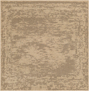 Natural 8' x 8' Dunes Square Area Rug 100% Polypropylene With Cotton Backing Carpet for Living, Dining, Office, Dorms, Bedrooms for Sale at Rug Engine