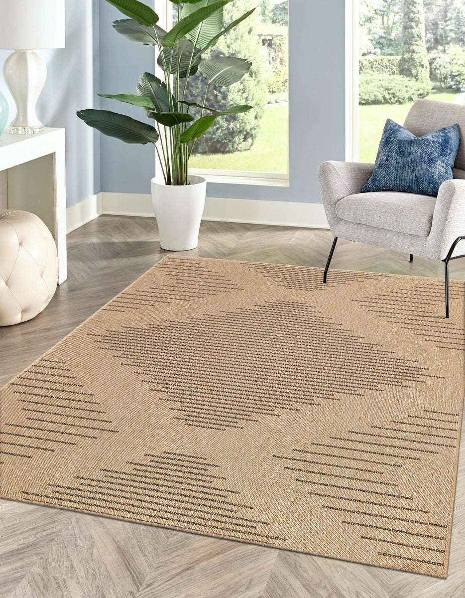 Natural 4' 3 x 6' 1 Dunes Rectangle Area Rug 100% Polypropylene With C ...
