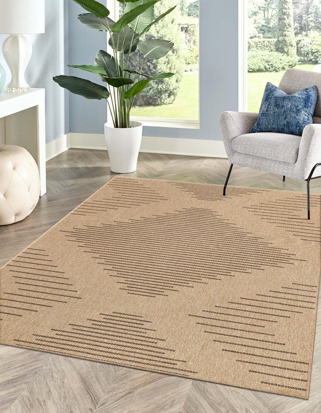 Natural 5' 5 x 8' Dunes Rectangle Area Rug 100% Polypropylene With Cotton Backing Carpet for Living, Dining, Office, Dorms, Bedrooms for Sale at Rug Engine
