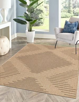 Natural 9' x 12' Dunes Rectangle Area Rug 100% Polypropylene With Cotton Backing Carpet for Living, Dining, Office, Dorms, Bedrooms for Sale at Rug Engine