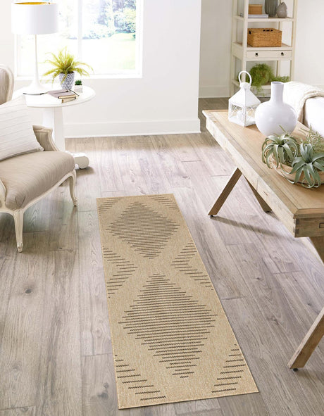 Natural 2' 9 x 12' Dunes Runner Area Rug 100% Polypropylene With Cotton Backing Carpet for Living, Dining, Office, Dorms, Bedrooms for Sale at Rug Engine