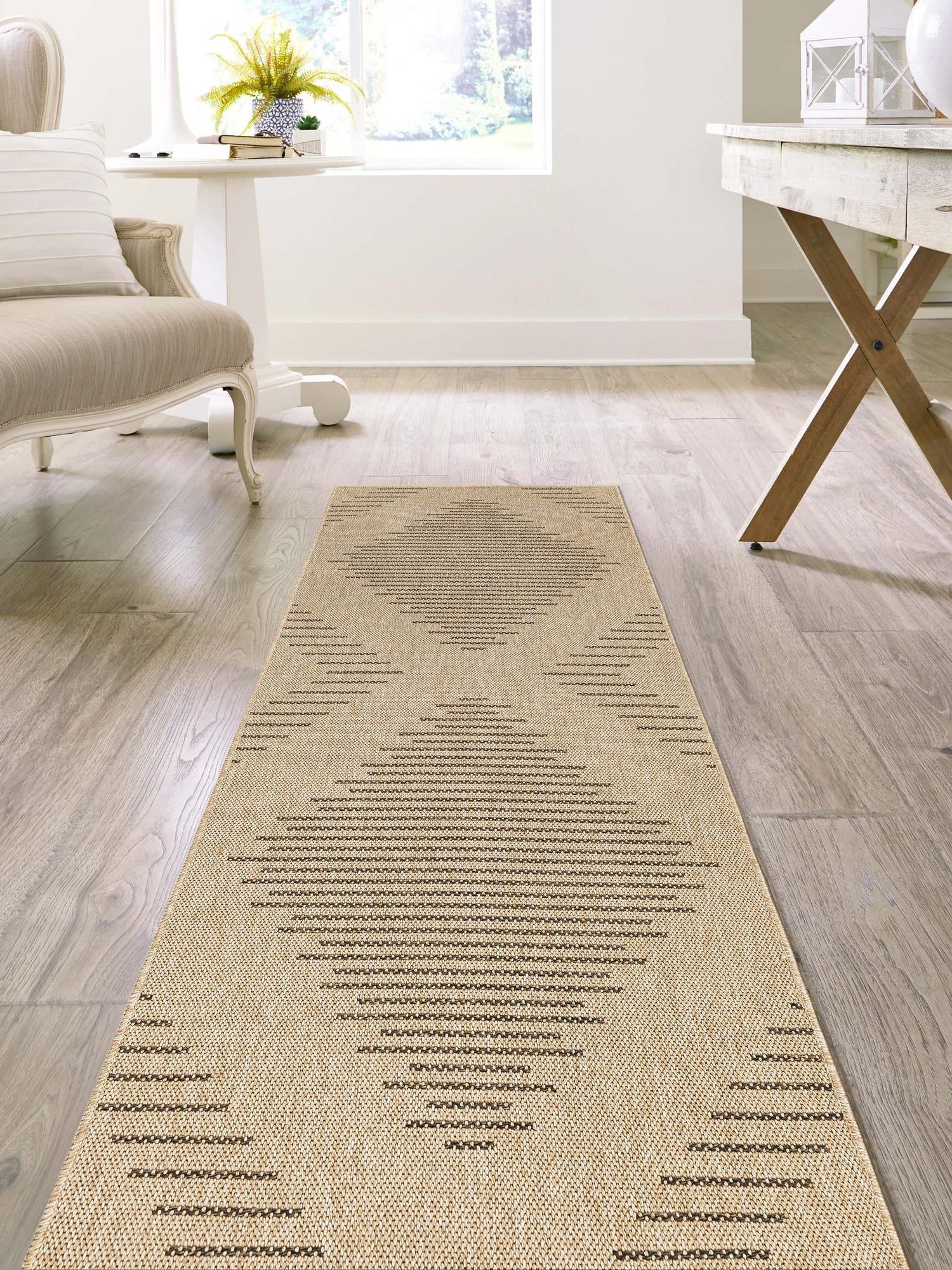 Natural 2' 7 x 8' Dunes Runner Area Rug 100% Polypropylene With Cotton Backing Carpet for Living, Dining, Office, Dorms, Bedrooms for Sale at Rug Engine
