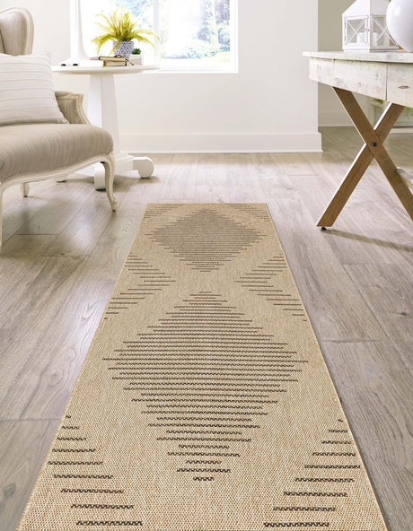 Natural 2' 7 x 8' Dunes Runner Area Rug 100% Polypropylene With Cotton Backing Carpet for Living, Dining, Office, Dorms, Bedrooms for Sale at Rug Engine