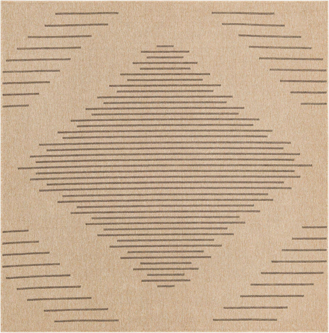 Natural 8' x 8' Dunes Square Area Rug 100% Polypropylene With Cotton Backing Carpet for Living, Dining, Office, Dorms, Bedrooms for Sale at Rug Engine