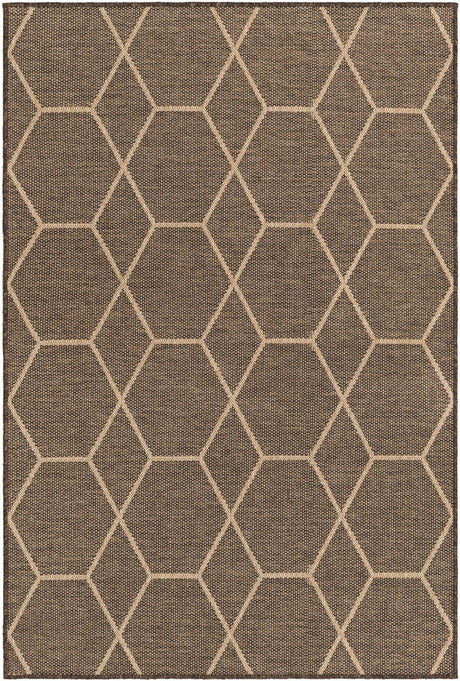 Brown 4' 3 x 6' 1 Dunes Rectangle Area Rug 100% Polypropylene With Cotton Backing Carpet for Living, Dining, Office, Dorms, Bedrooms for Sale at Rug Engine