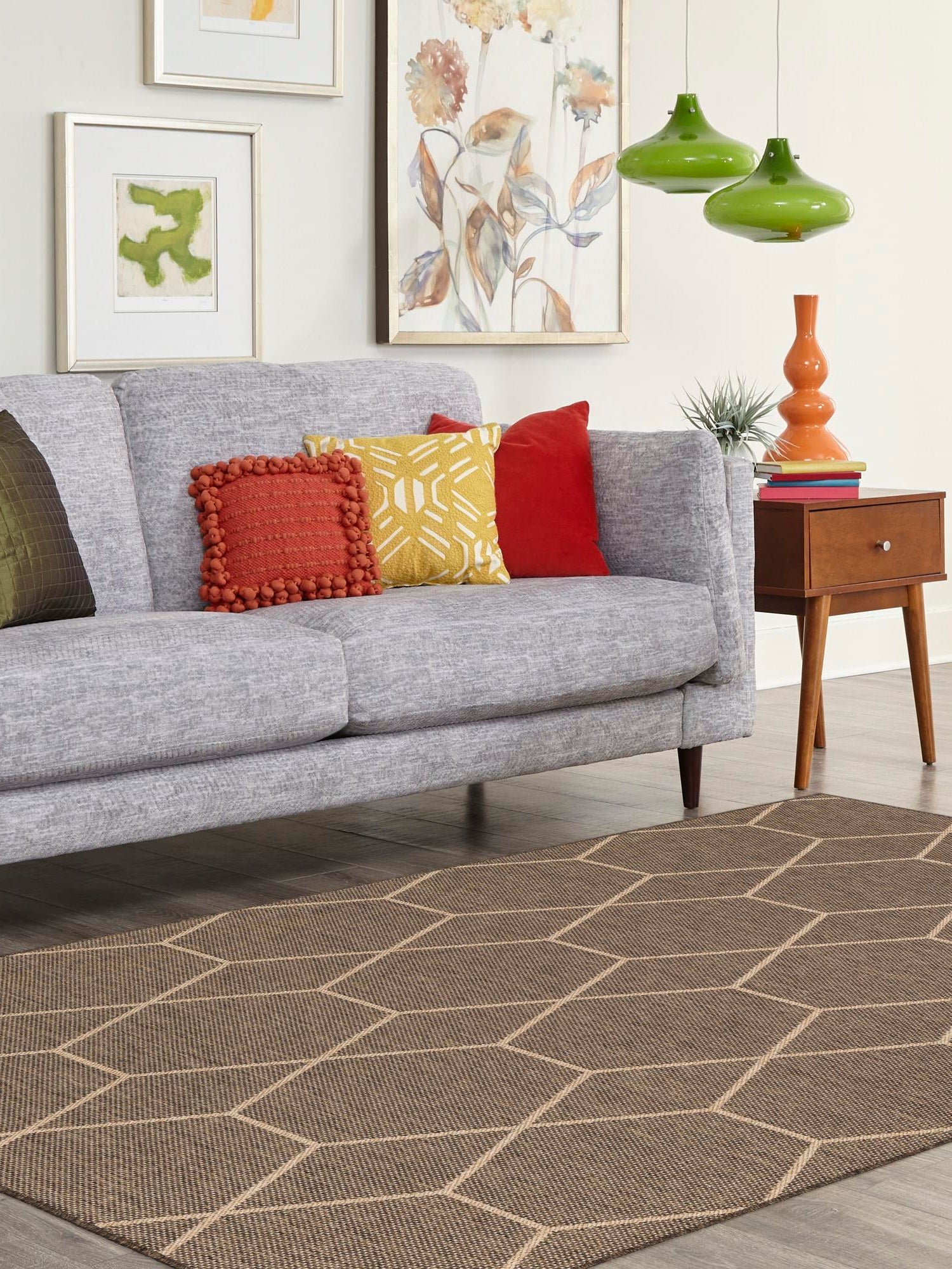 Brown 4' 3 x 6' 1 Dunes Rectangle Area Rug 100% Polypropylene With Cotton Backing Carpet for Living, Dining, Office, Dorms, Bedrooms for Sale at Rug Engine