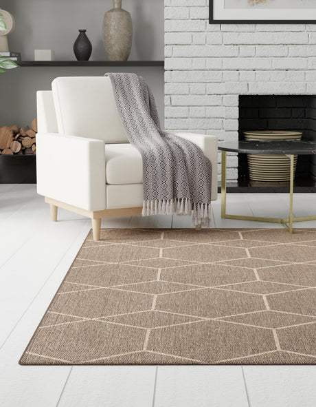 Brown 7' 10 x 7' 10 Dunes Square Area Rug 100% Polypropylene With Cotton Backing Carpet for Living, Dining, Office, Dorms, Bedrooms for Sale at Rug Engine