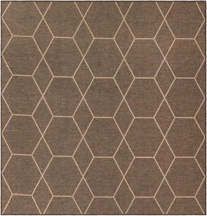 Brown 7' 10 x 7' 10 Dunes Square Area Rug 100% Polypropylene With Cotton Backing Carpet for Living, Dining, Office, Dorms, Bedrooms for Sale at Rug Engine