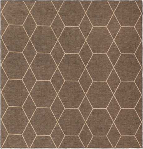 Brown 7' 10 x 7' 10 Dunes Square Area Rug 100% Polypropylene With Cotton Backing Carpet for Living, Dining, Office, Dorms, Bedrooms for Sale at Rug Engine